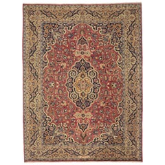 Persischer Mashhad-Teppich im Regency-Stil im arabischen Barockstil, Vintage