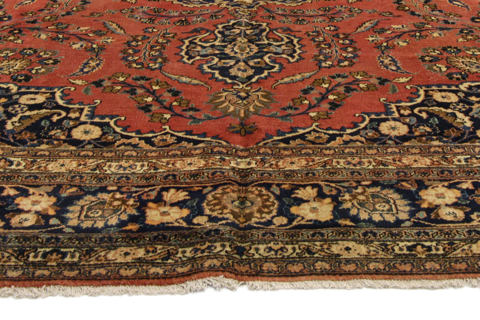Persischer Mashhad Gallery-Teppich im traditionellen Jacobean-Stil im Zustand „Gut“ im Angebot in Dallas, TX