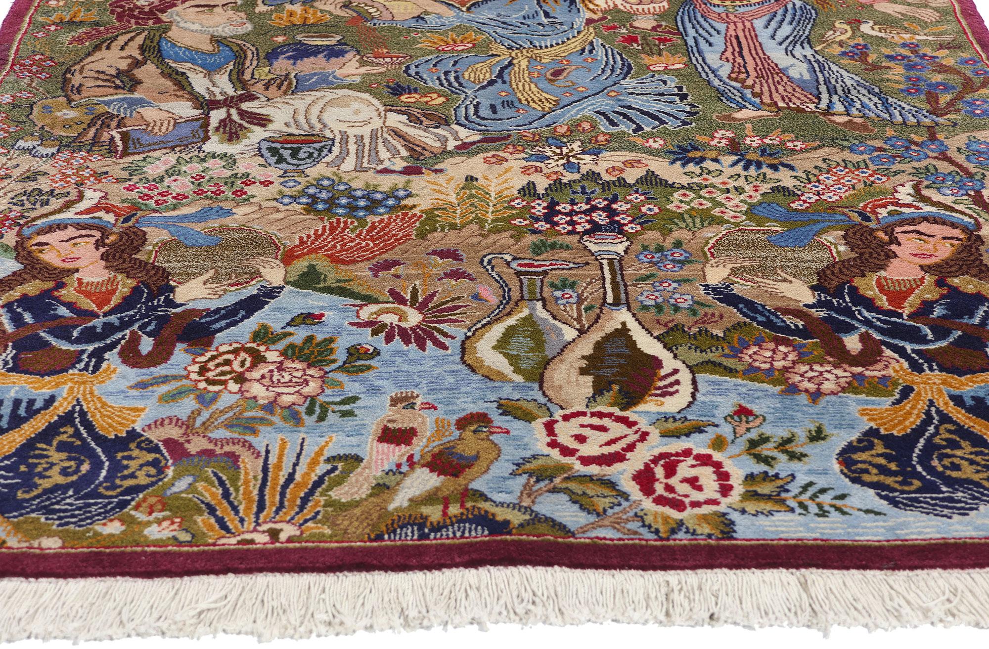 Persiano Tappeto persiano d'epoca Mashhad Omar Khayyam con immagini in vendita