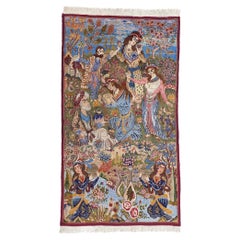 Tapis pictural persan Mashhad Omar Khayyam