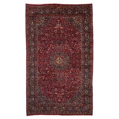 Vintage Persian Mashhad Palace Rug with Victorian Style
