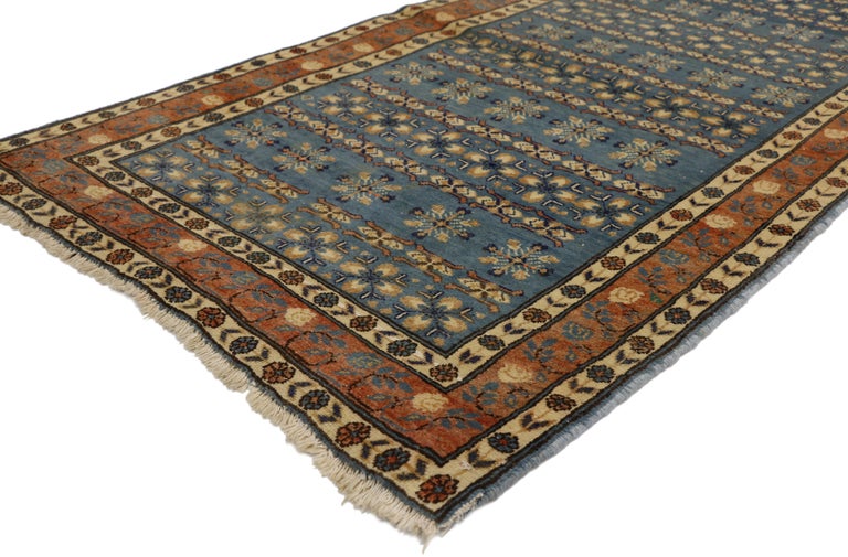 Vintage Persian Mashhad Rug Accent Rug with Renaissance Jacobean Style ...