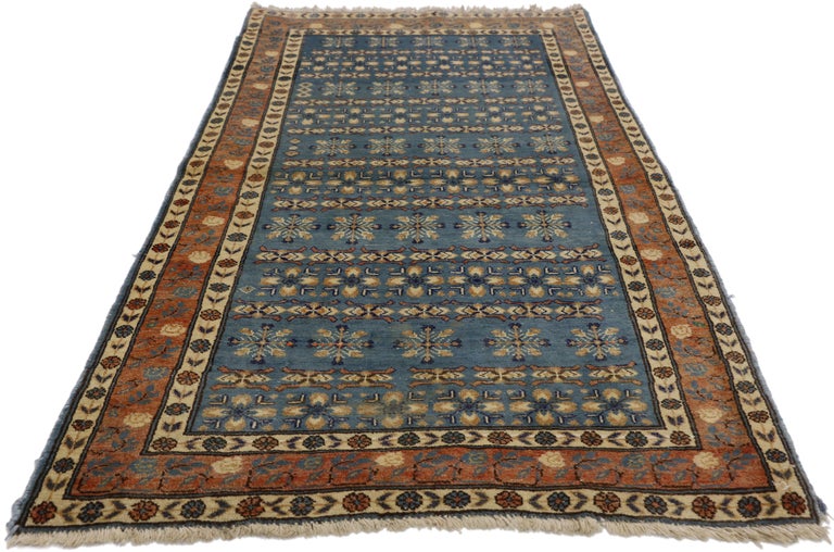 Vintage Persian Mashhad Rug Accent Rug with Renaissance Jacobean Style ...