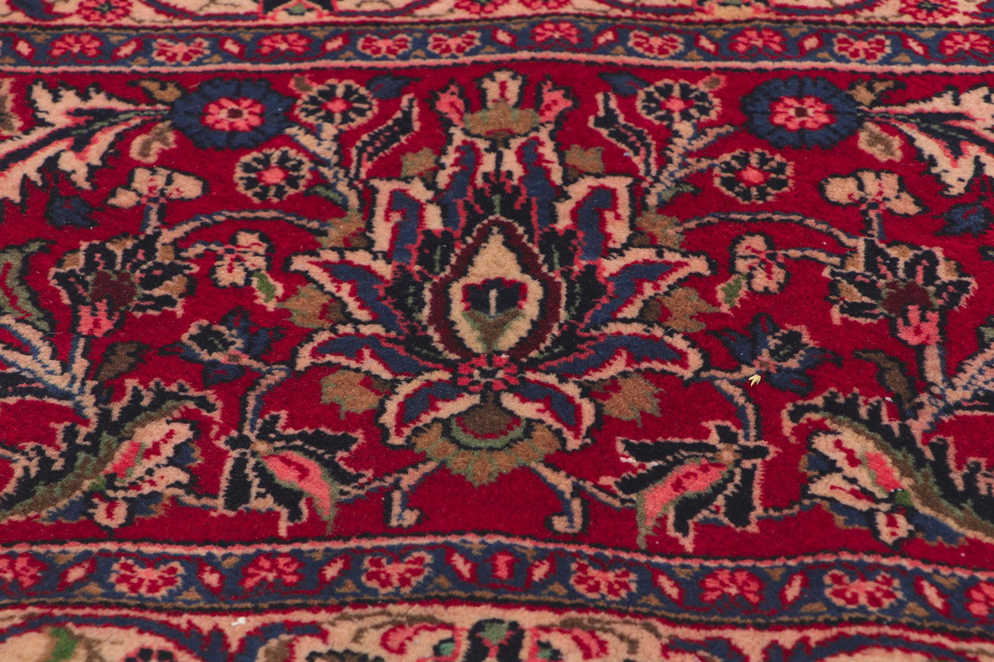 Wool Vintage Persian Mashhad Rug For Sale