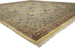 Vintage Persian Mashhad Rug with Islamic Quatrefoil Tile Geometric Pattern