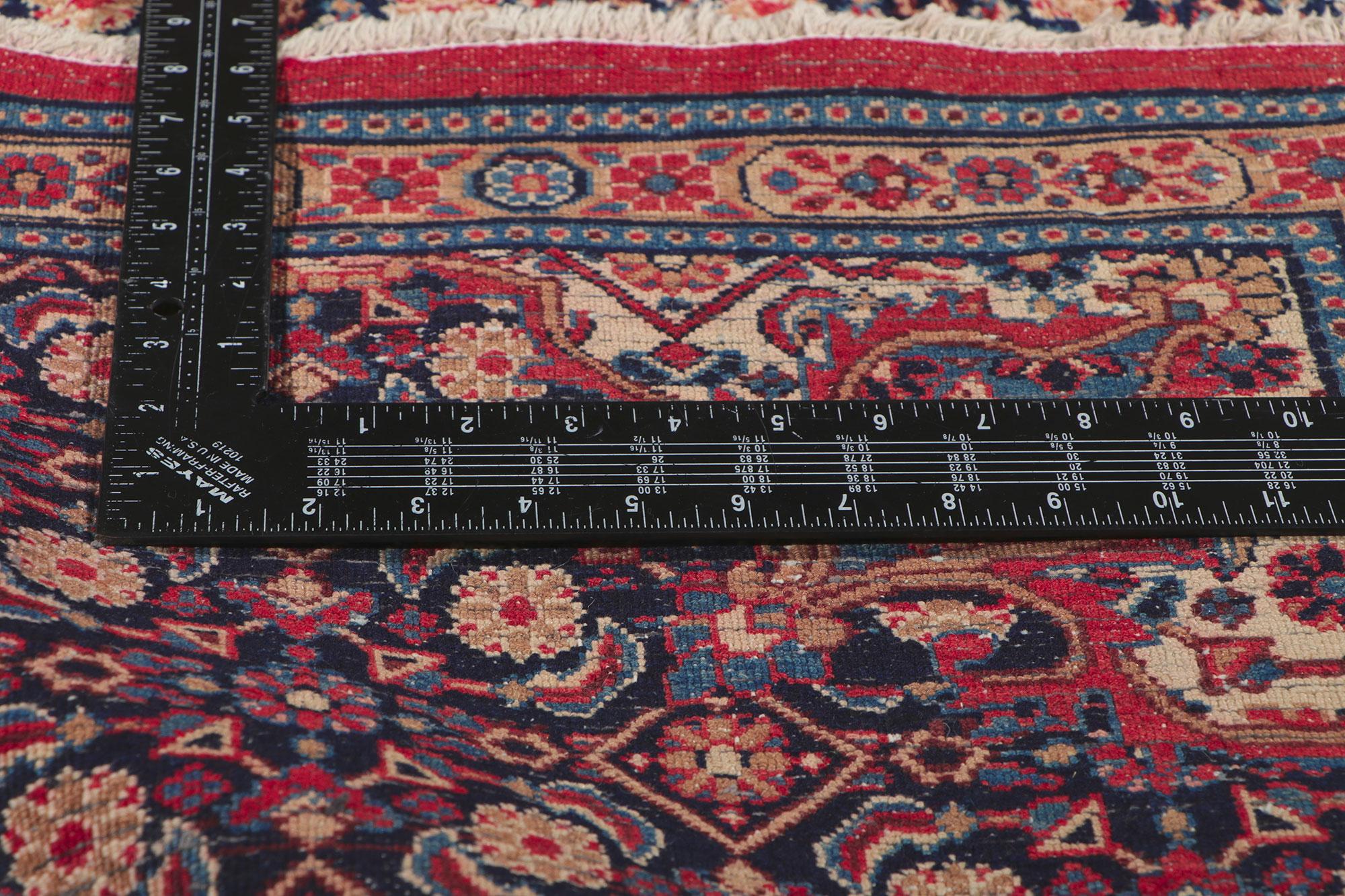 Hand-Knotted Vintage Persian Mashhad Runner For Sale