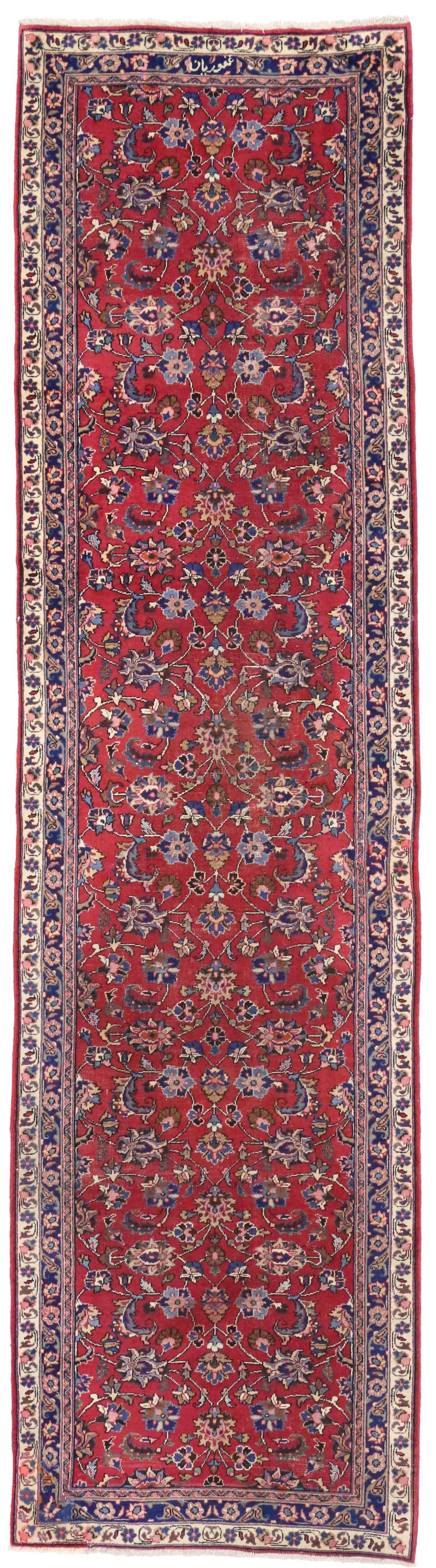 Vintage Persian Mashhad Runner with Old World Parisian Style For Sale 3