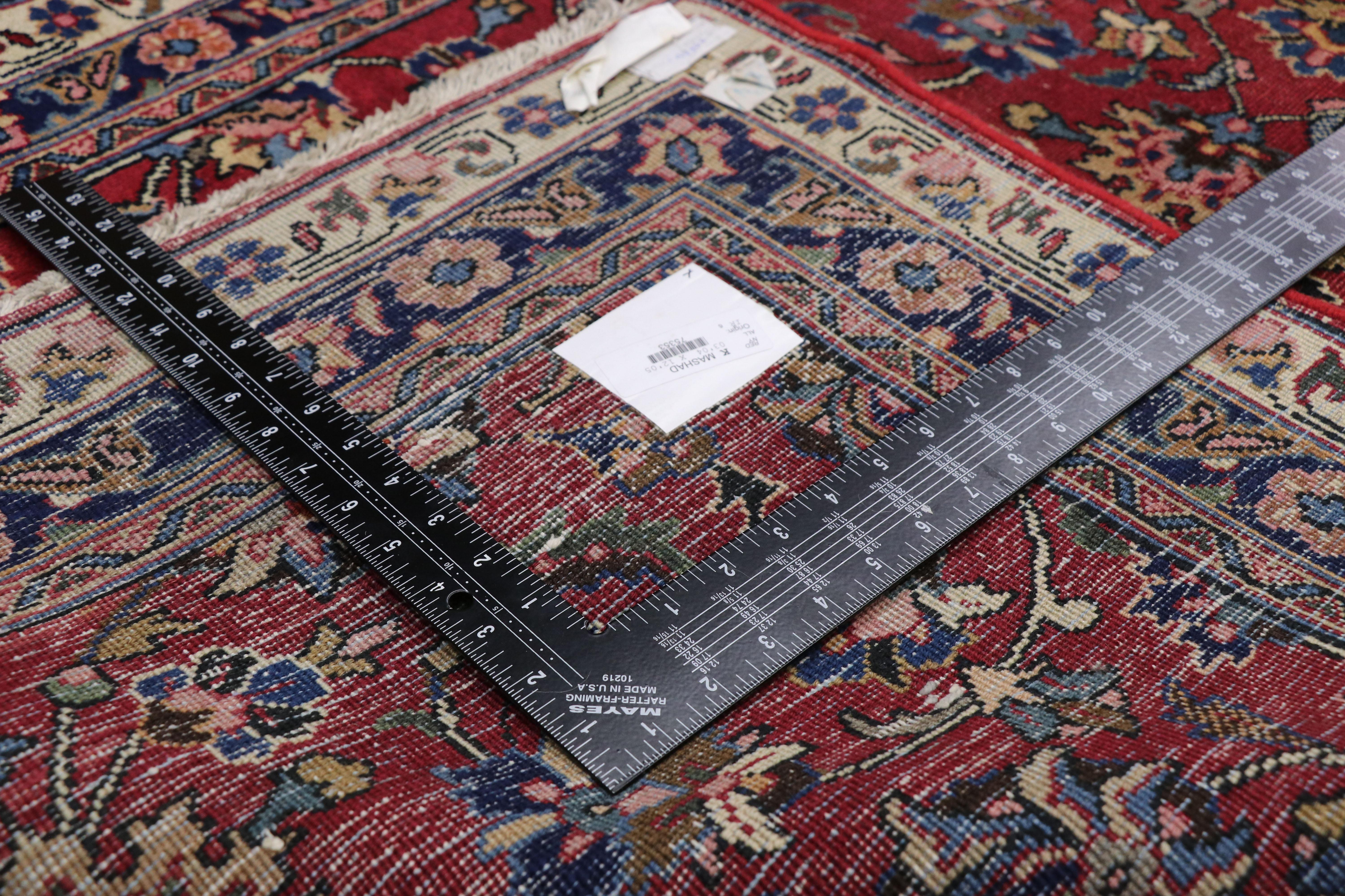 Vintage Persian Mashhad Runner with Old World Parisian Style In Good Condition For Sale In Dallas, TX