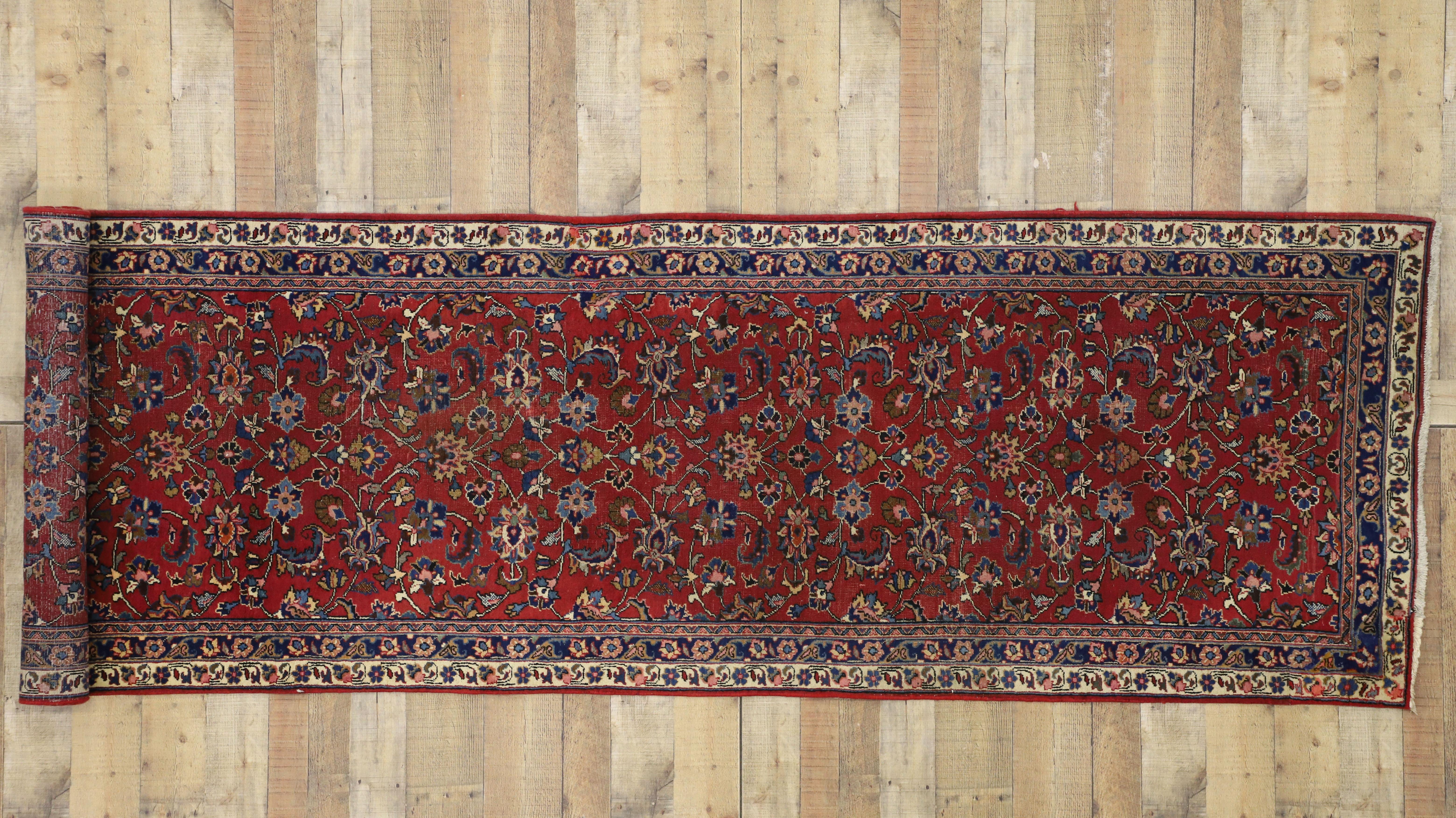 Vintage Persian Mashhad Runner with Old World Parisian Style For Sale 1