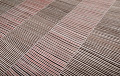 Vintage Persian Mazandaran Handwoven Flat-Weave Rug in Brown and Red Stripes