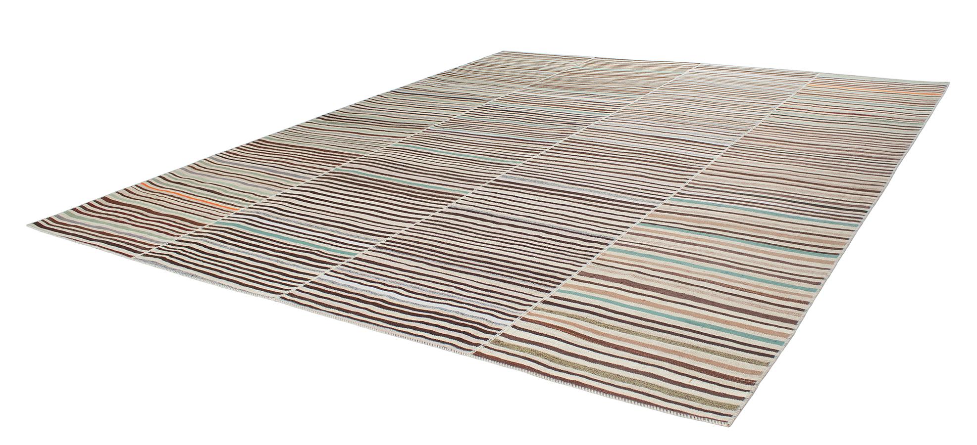 Kilim Tapis persan Mazandaran tissé à la main à plat multicolore en vente