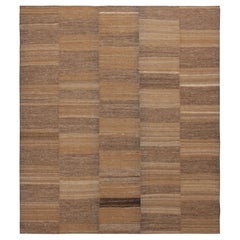 Vintage Persian Mazandaran Kilim in Beige-Braun gestreift - Rug & Kilim