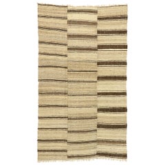 Vintage Persian Mazandaran Striped Kilim Rug with Mid-Century Modern Style