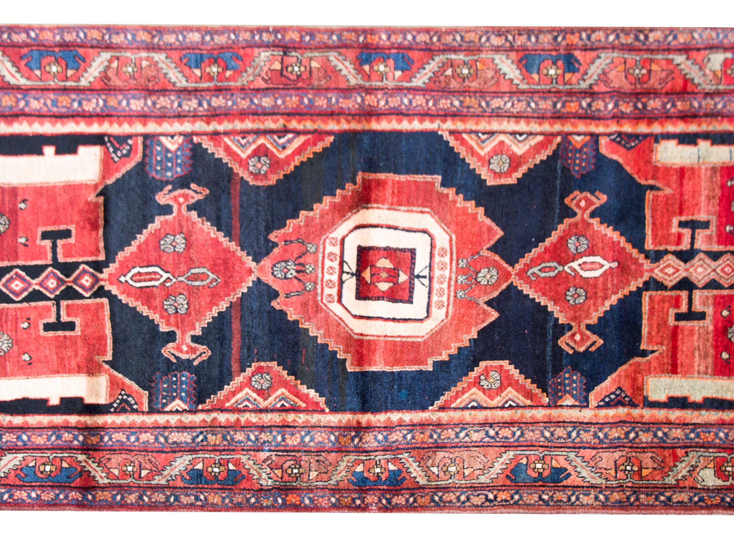 Tribal Vintage Persian Mazleghan Rug For Sale