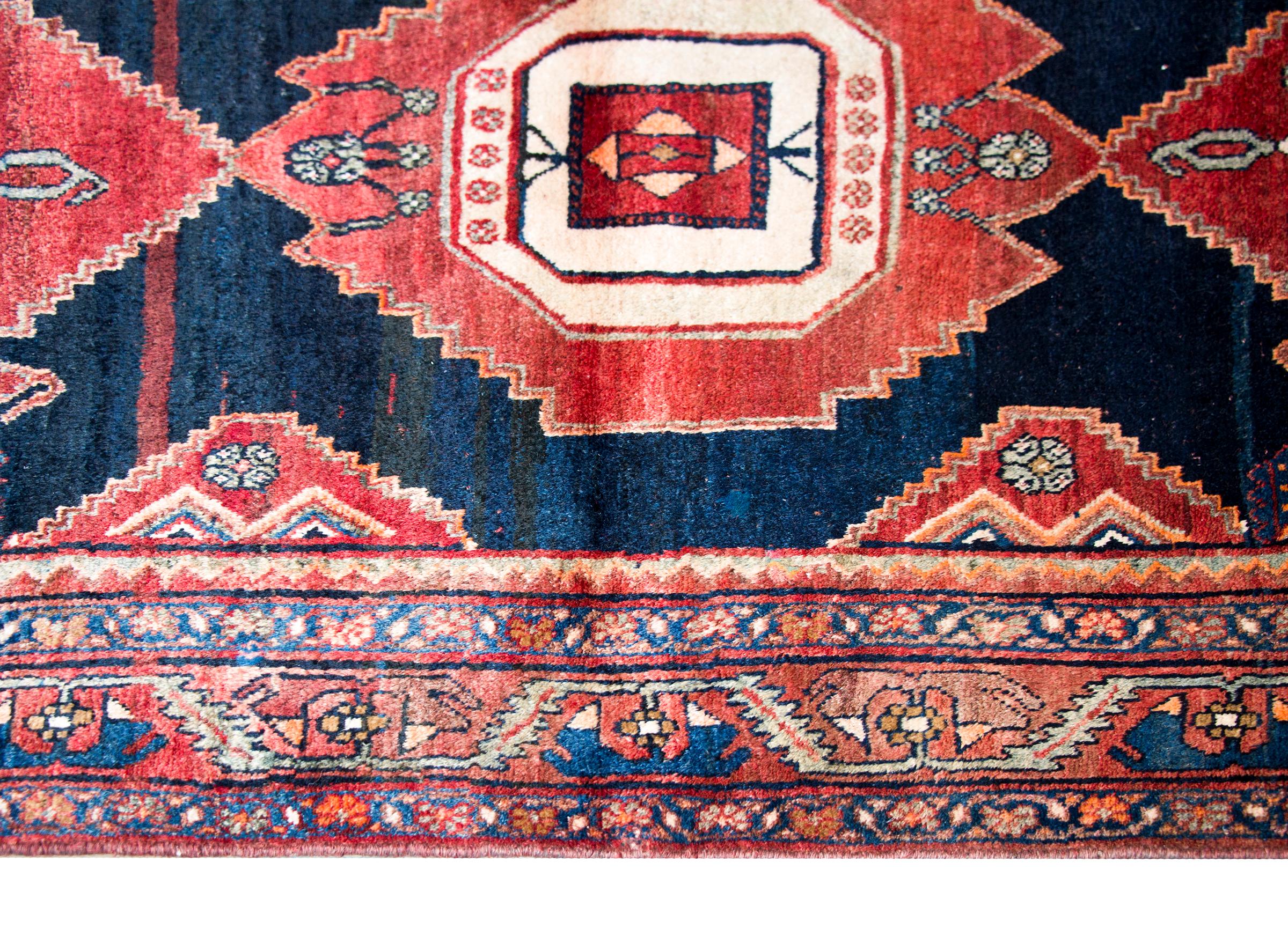 Hand-Knotted Vintage Persian Mazleghan Rug For Sale