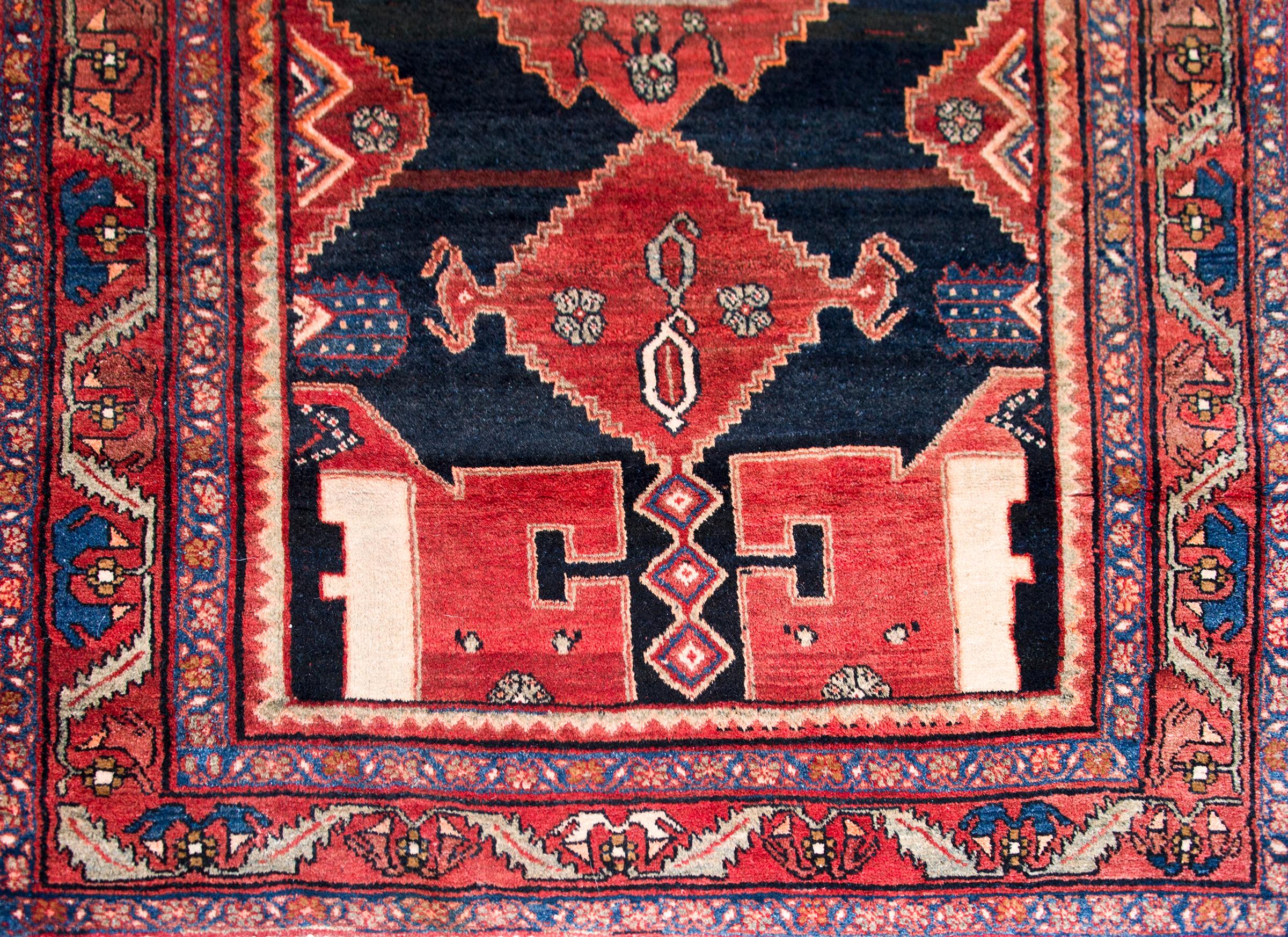 Wool Vintage Persian Mazleghan Rug For Sale