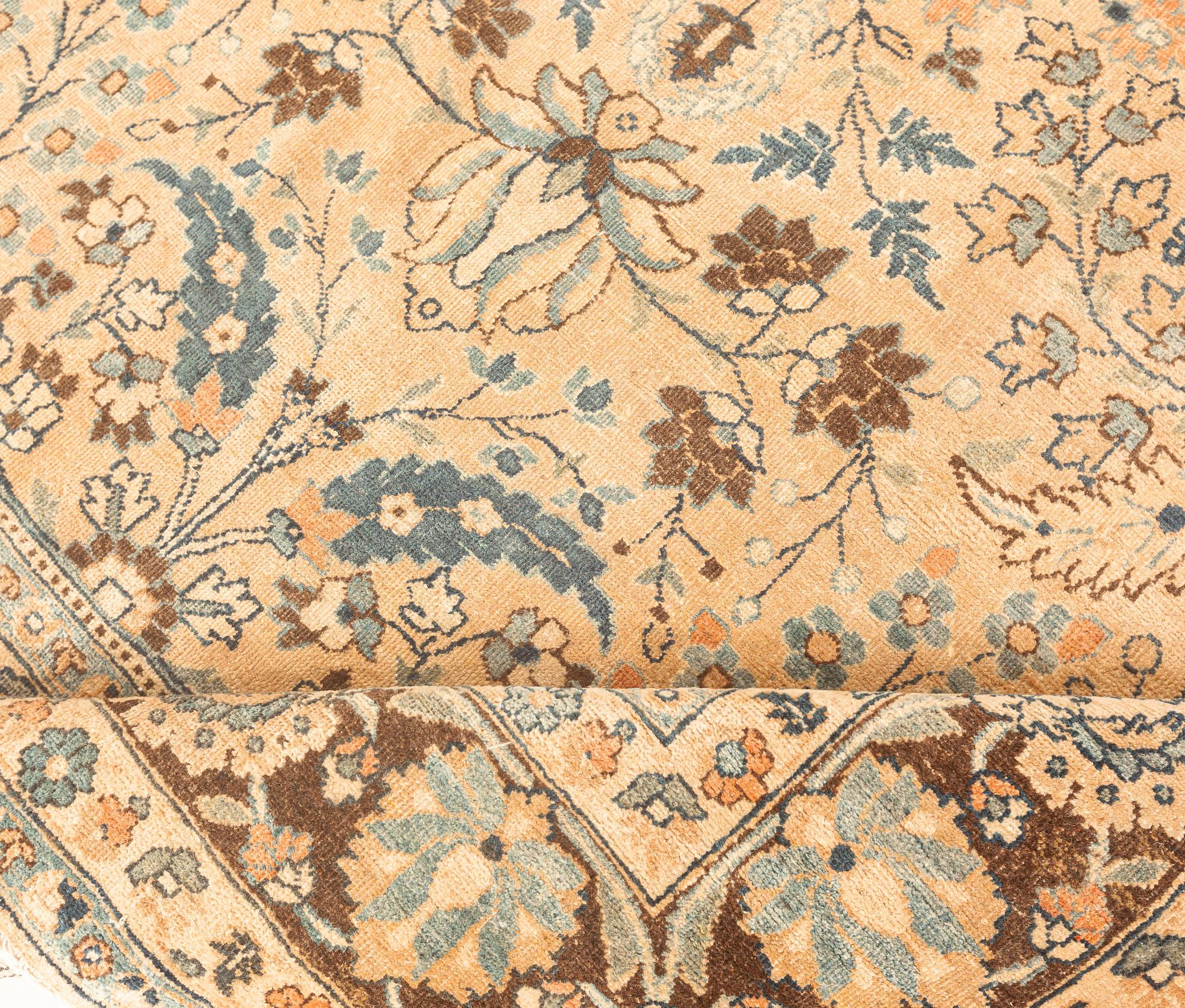 Vintage Persian Meshad Botanic Handmade Wool Carpet
Size: 9'5