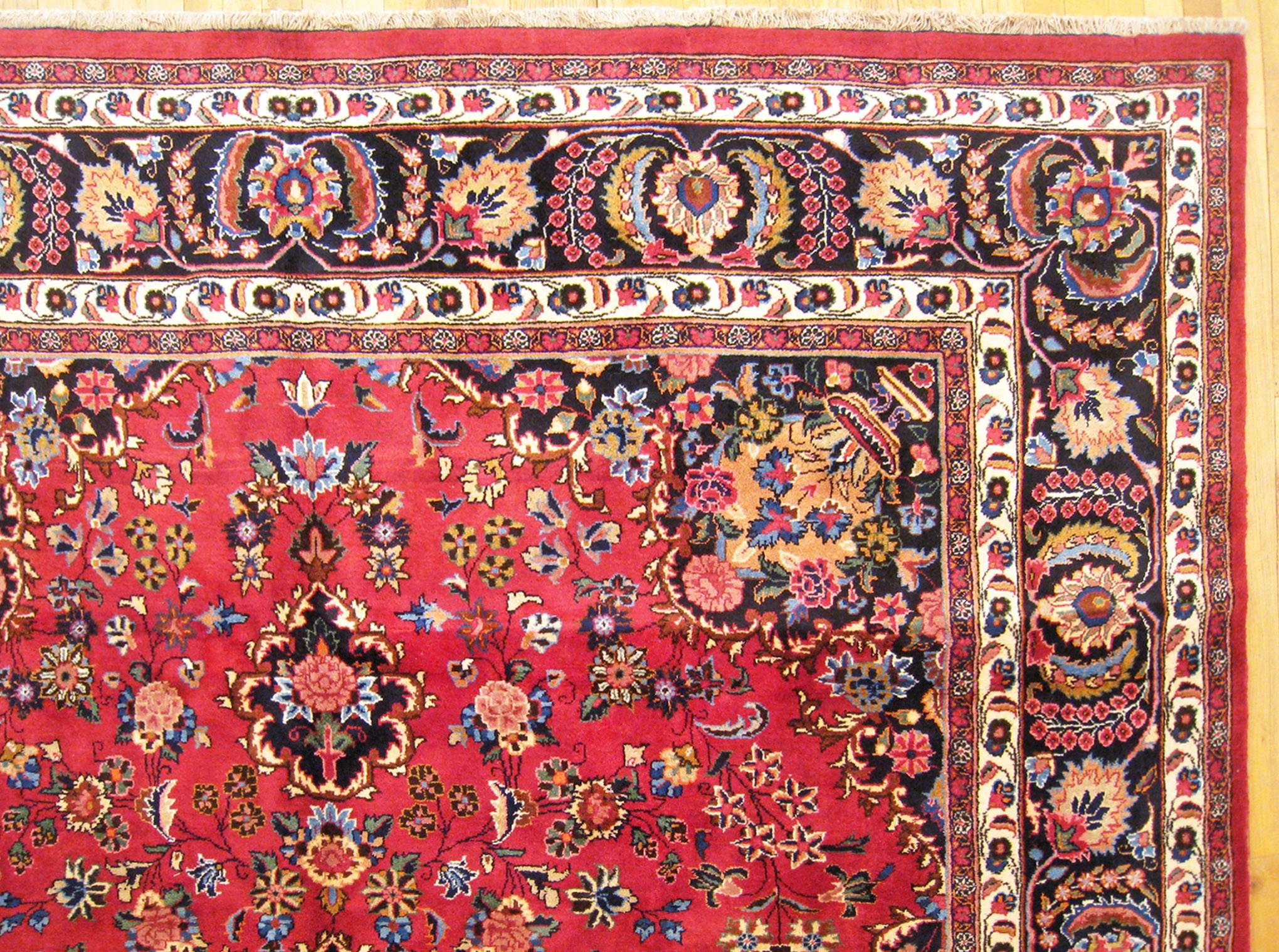 Persischer Meshed Oriental-Teppich in Zimmergröße, mit zentralem Medaillon im Angebot 1