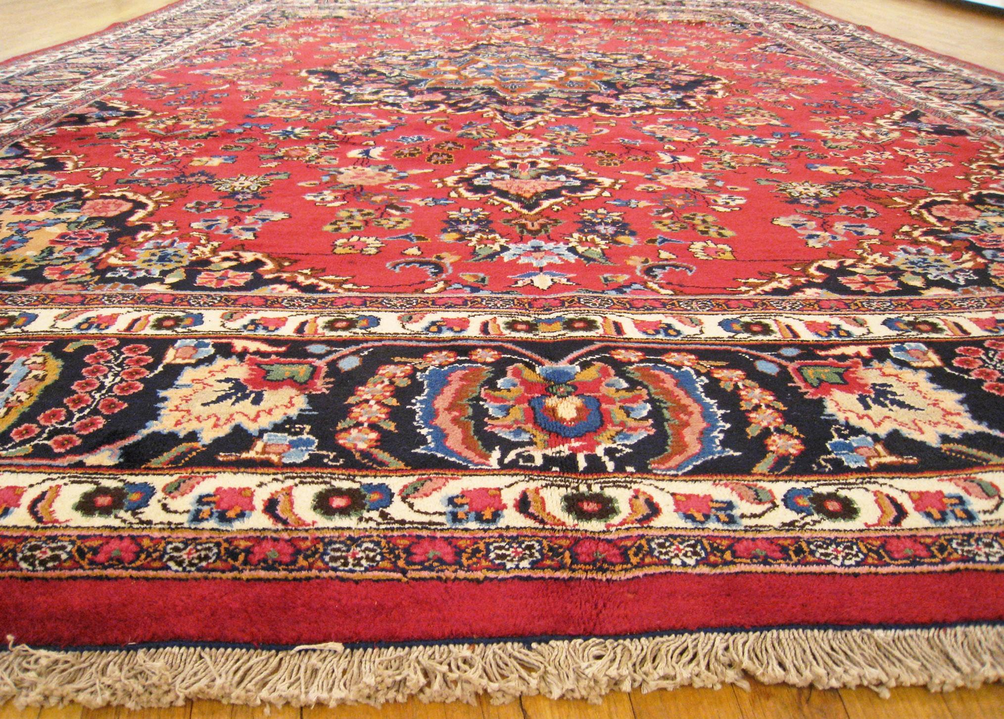 Vintage Persian Meshed Oriental Rug, in Room size, w/ Central Medallion For Sale 2