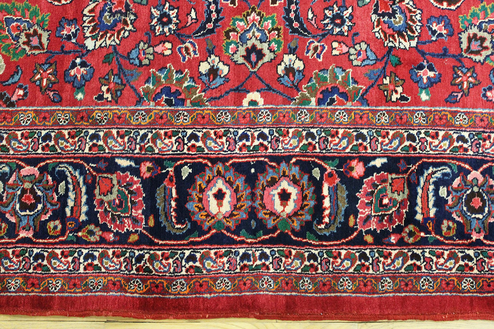 Persischer Meshed Oriental-Teppich in Zimmergröße, mit zentralem Medaillon, Vintage im Angebot 2