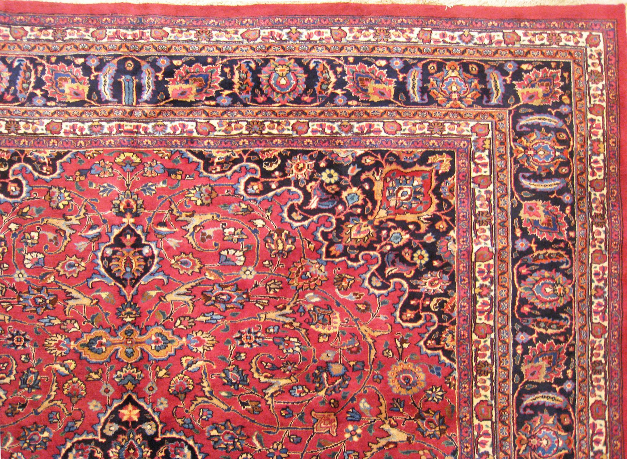 Persischer Meshed Oriental-Teppich in Zimmergröße, mit zentralem Medaillon im Angebot 2