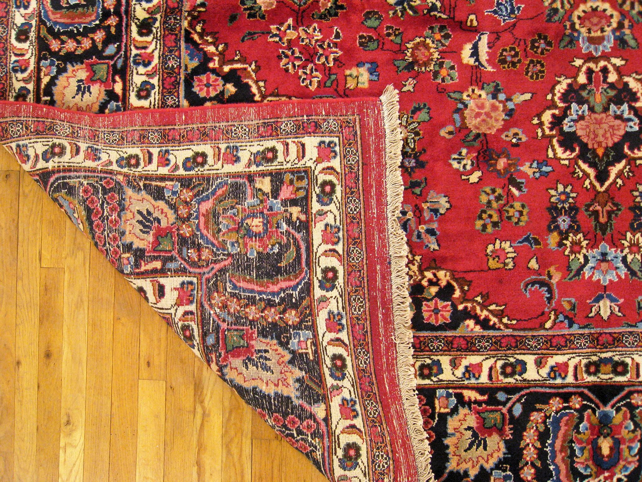 Vintage Persian Meshed Oriental Rug, in Room size, w/ Central Medallion For Sale 3