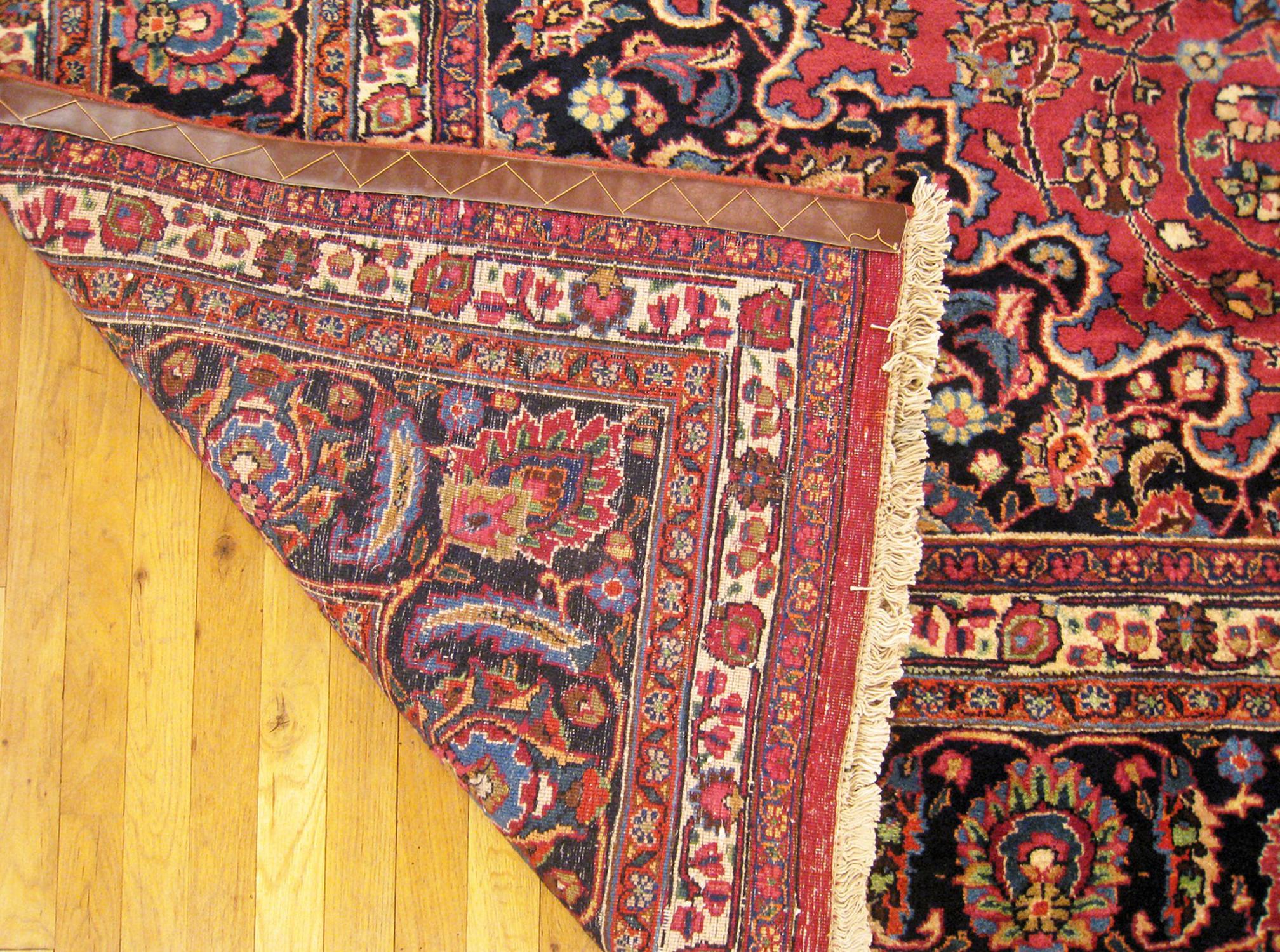 Vintage Persian Meshed Oriental Rug, in Room size, w/ Central Medallion For Sale 3