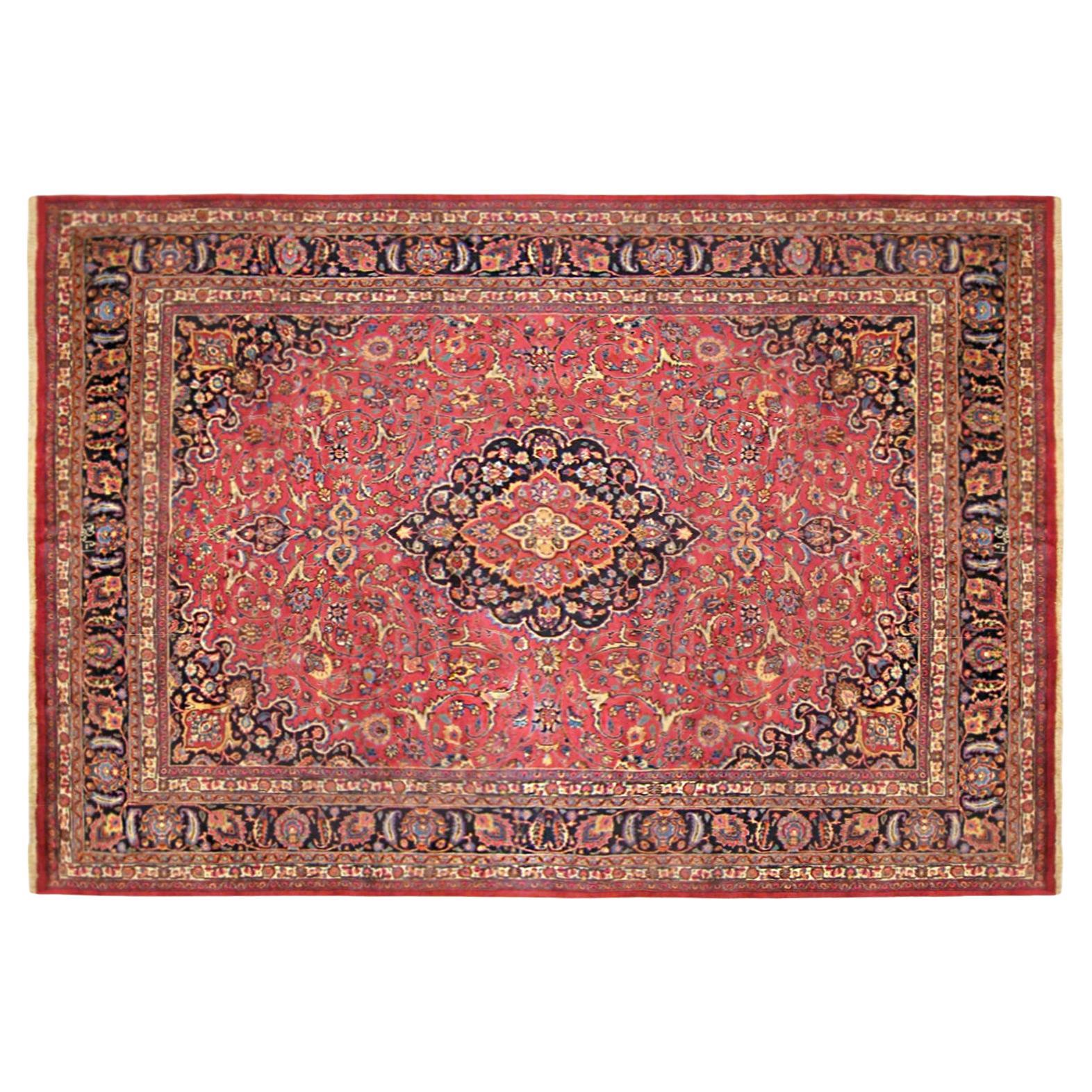 Persischer Meshed Oriental-Teppich in Zimmergröße, mit zentralem Medaillon im Angebot