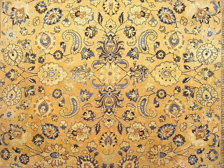 Vintage Persian Meshed Oriental Rug, in Room size, w/ Floral Elements