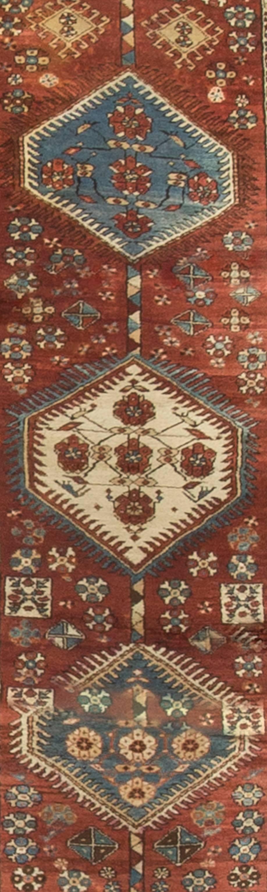 Hand-Knotted Vintage Persian Meshkin Rug Runner