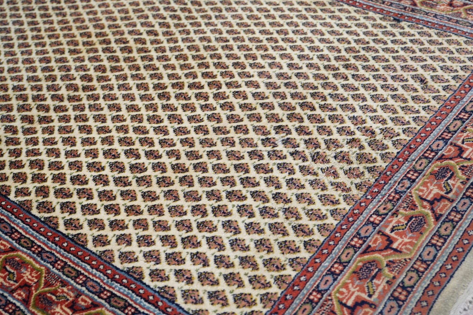 Cotton Vintage Persian Mir Rug For Sale