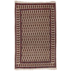 Tapis persan vintage d'ambiance avec motif Boteh sur toute sa surface