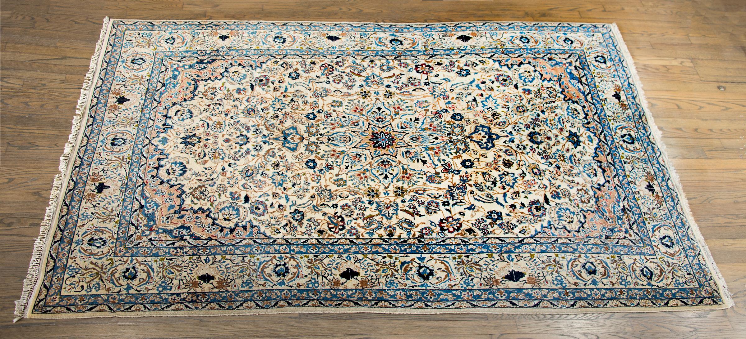 Vintage Persian Naein Rug For Sale 7