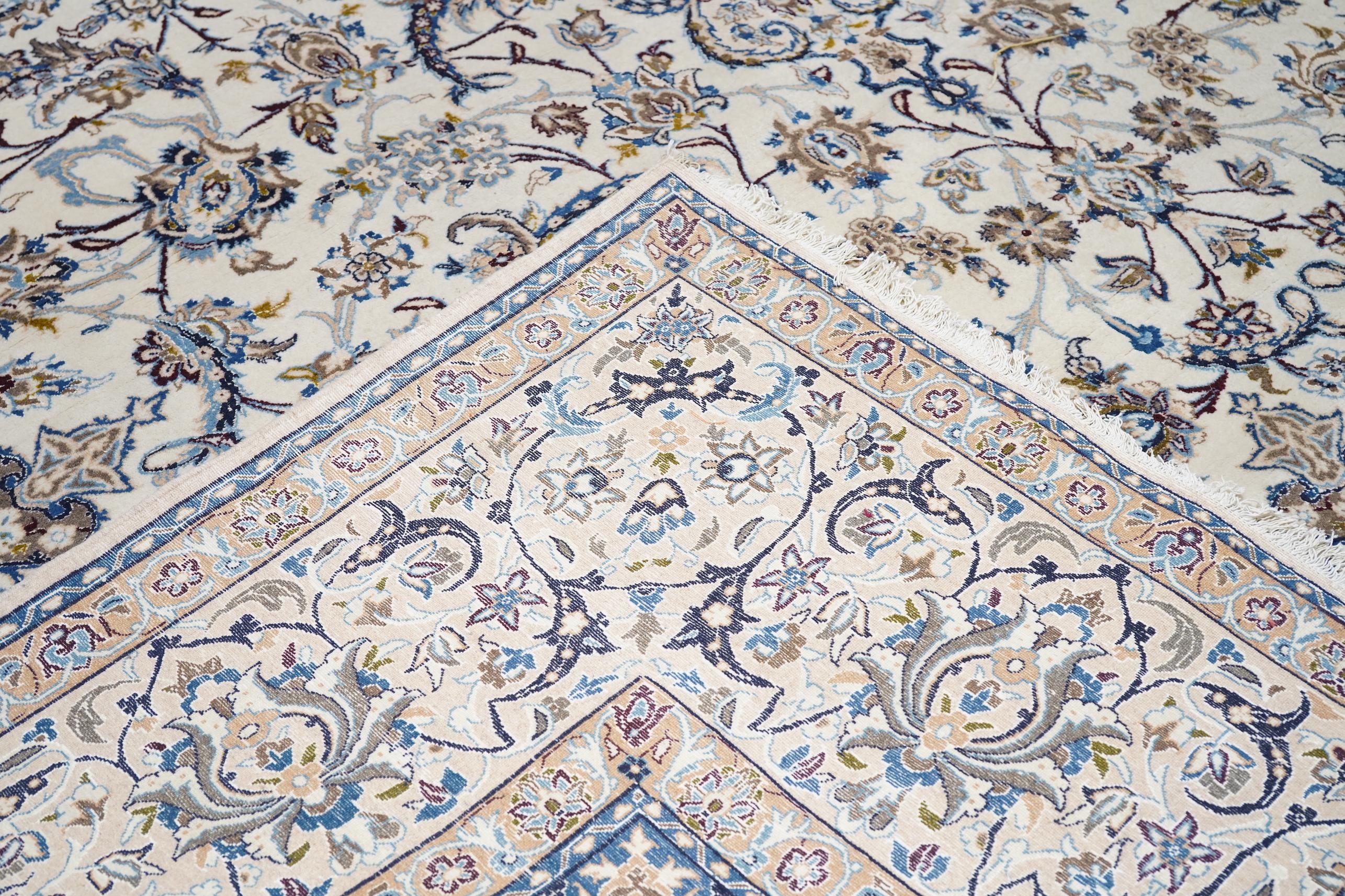 Vintage Persian Nain Rug 12'9