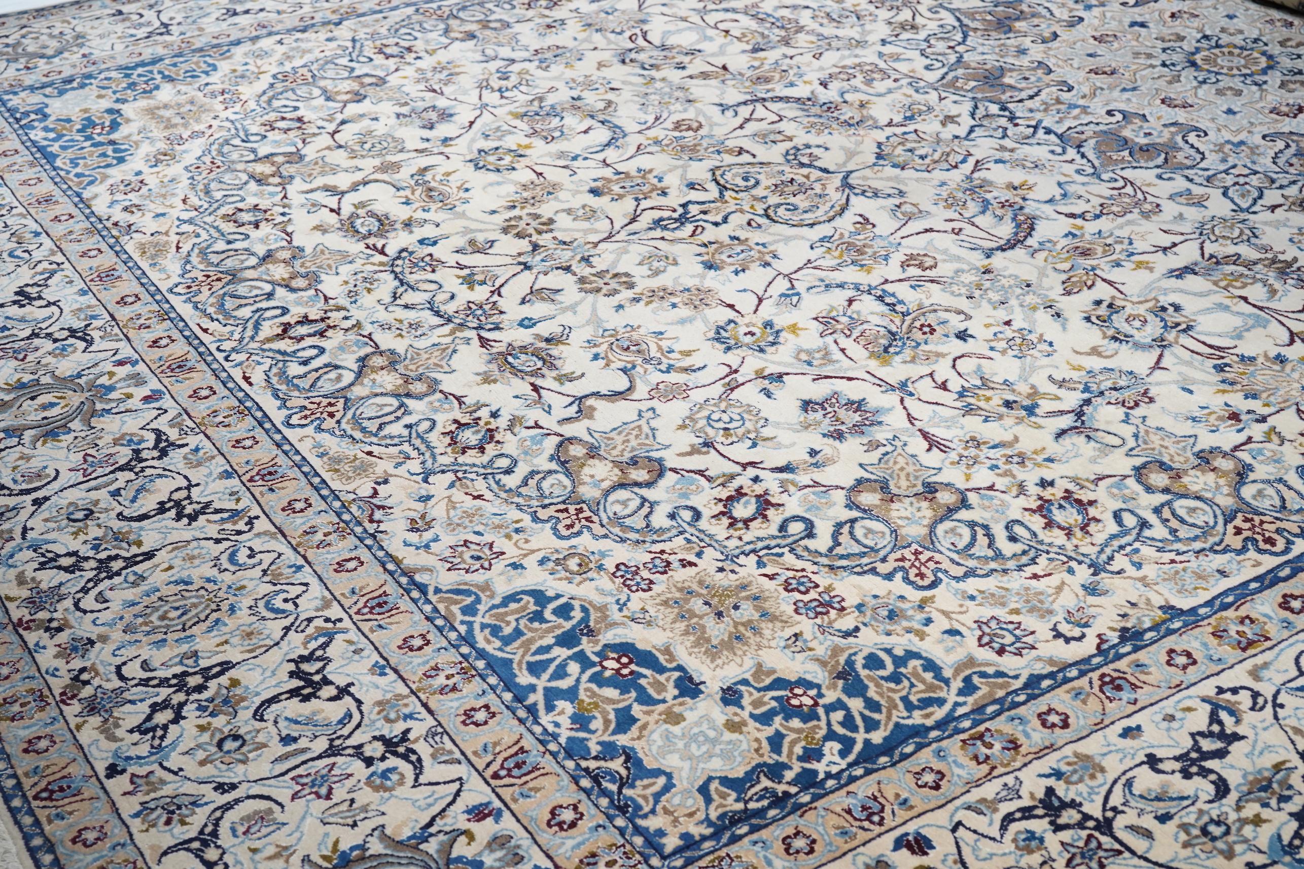Vintage Persian Nain Rug 12'9
