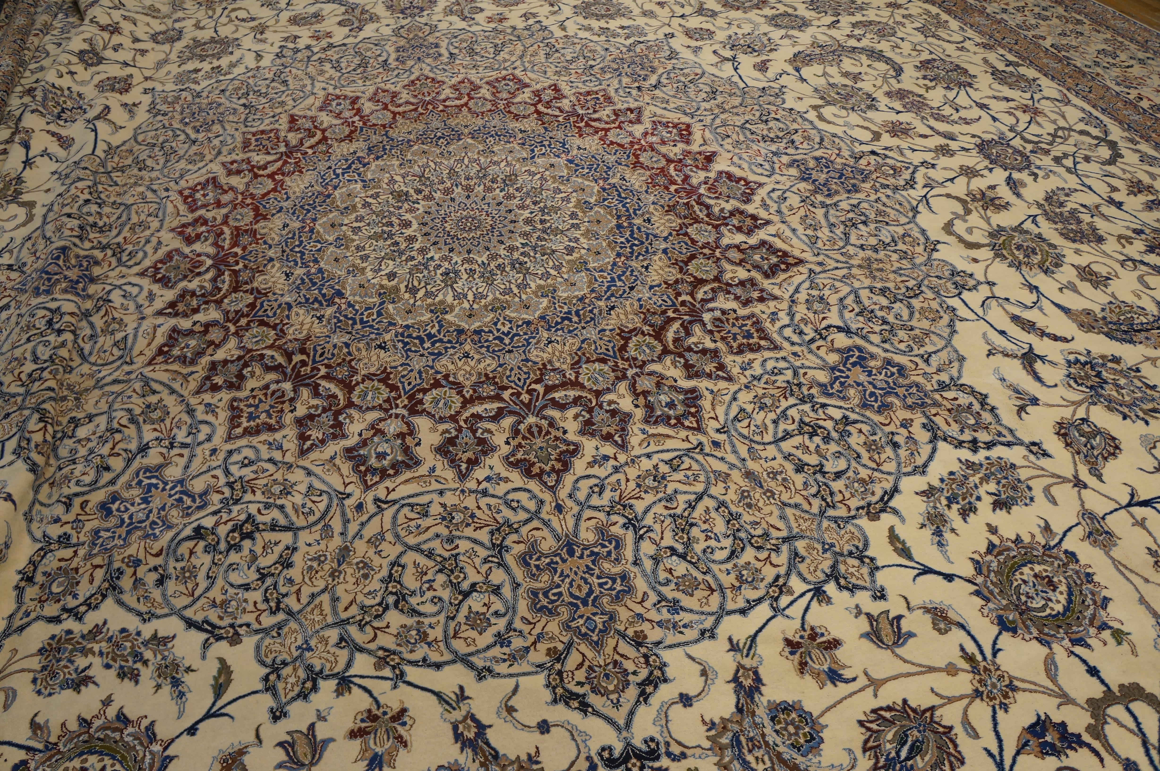 Mid 20th Century Persian Nain Carpet ( 19' 6