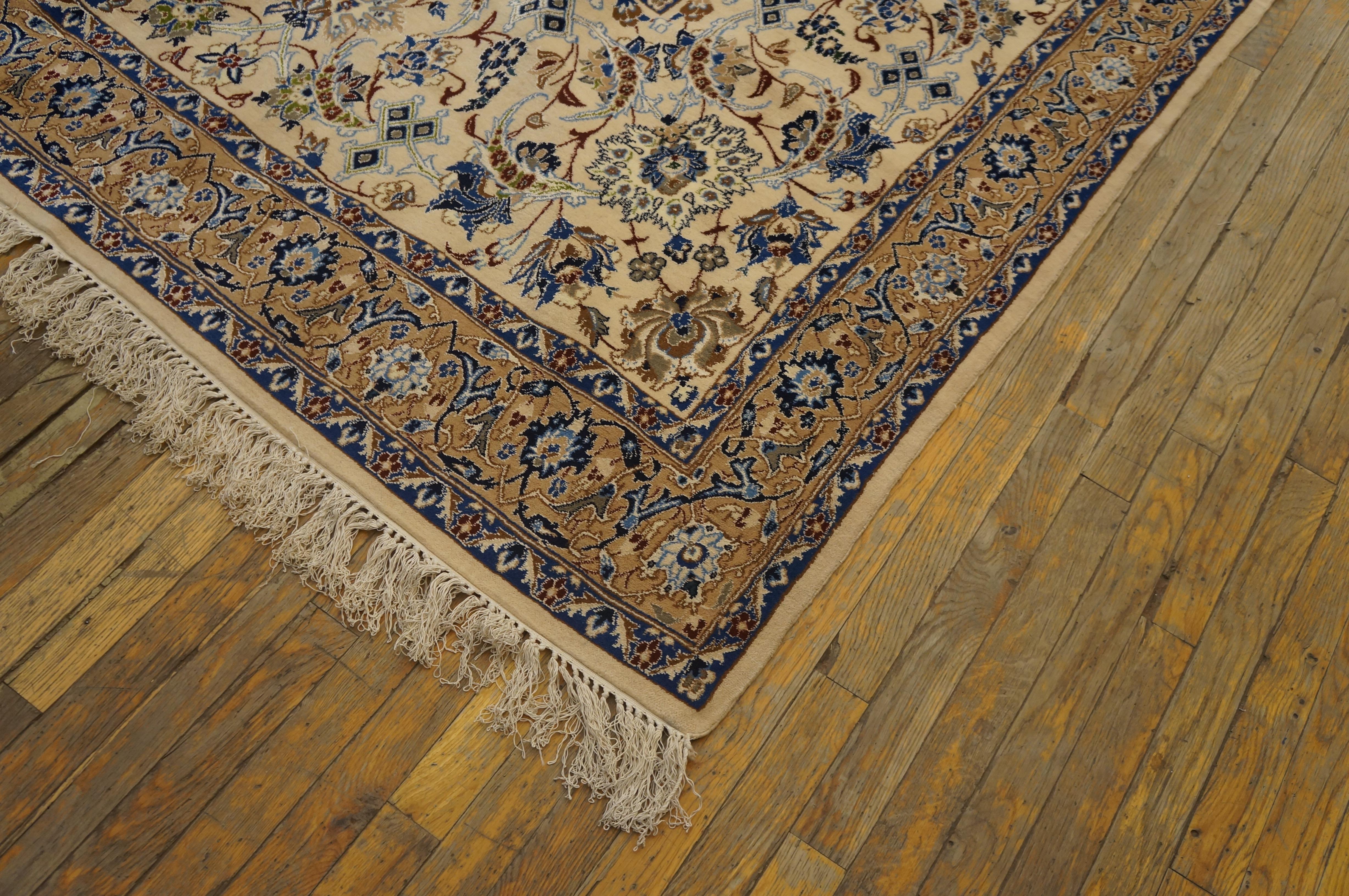 Hand-Knotted Mid 20th Century Persian Nain Carpet ( 19' 6