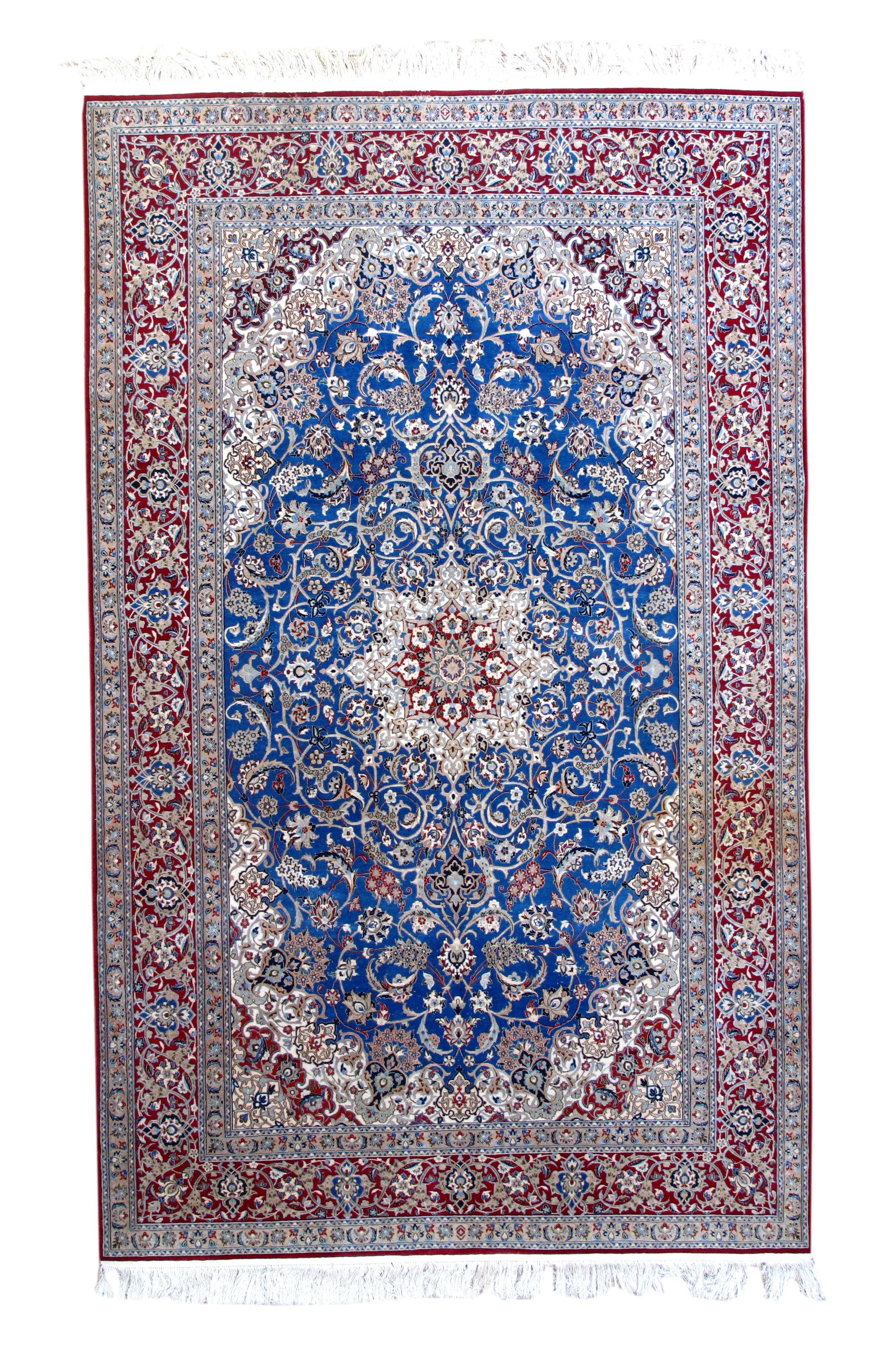 Persiano Tappeto persiano vintage Nain 5'0'' x 8'3'' in vendita