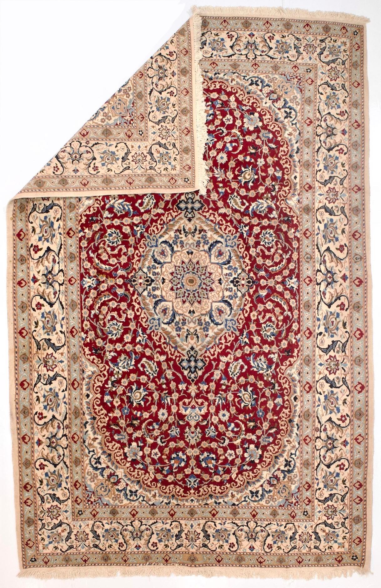 Vintage Persian Nain Rug 6'7