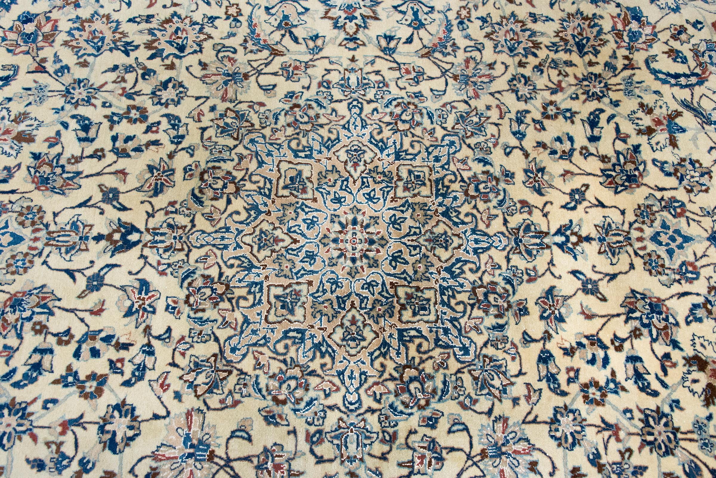 Vintage Persian Nain Rug For Sale 5