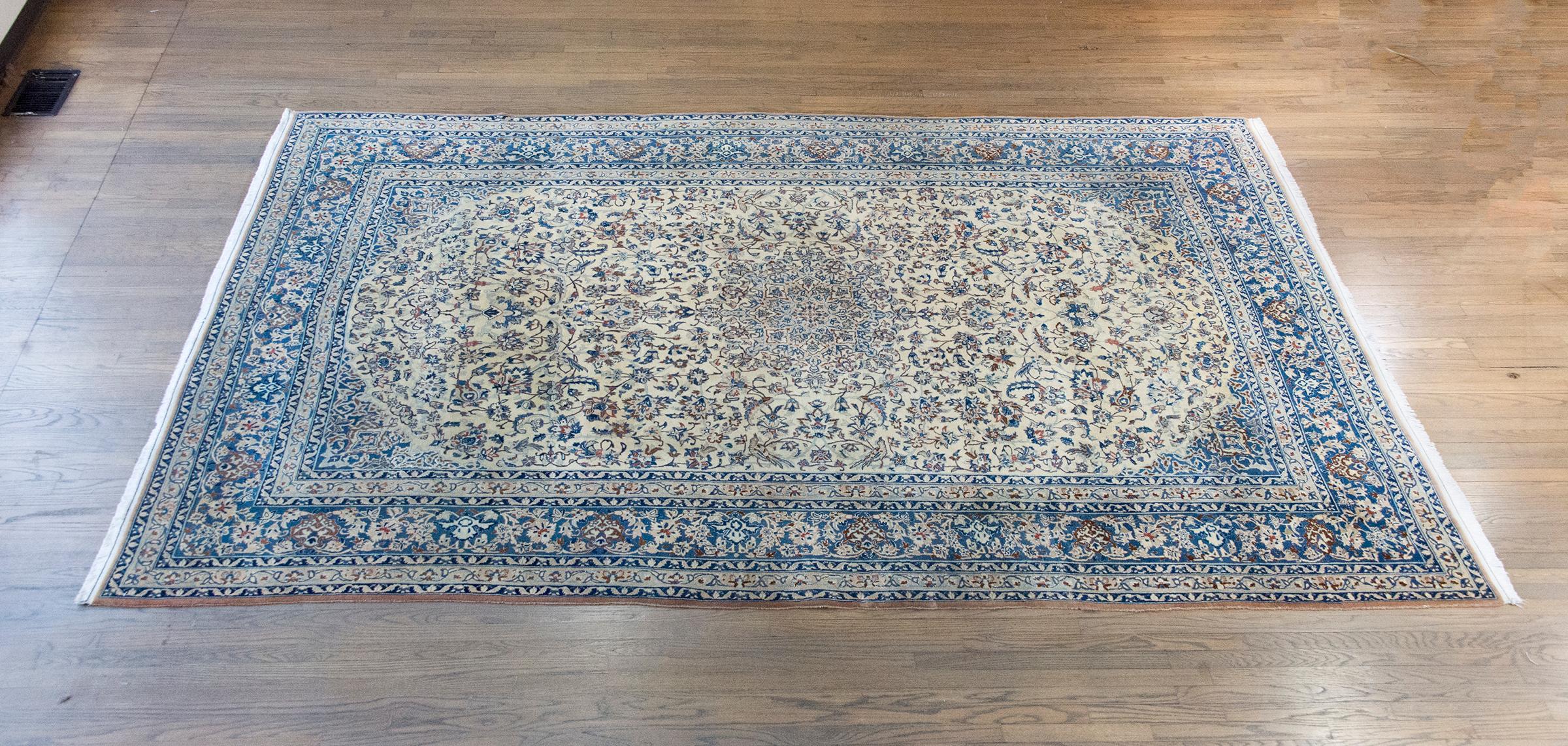 Vintage Persian Nain Rug For Sale 9
