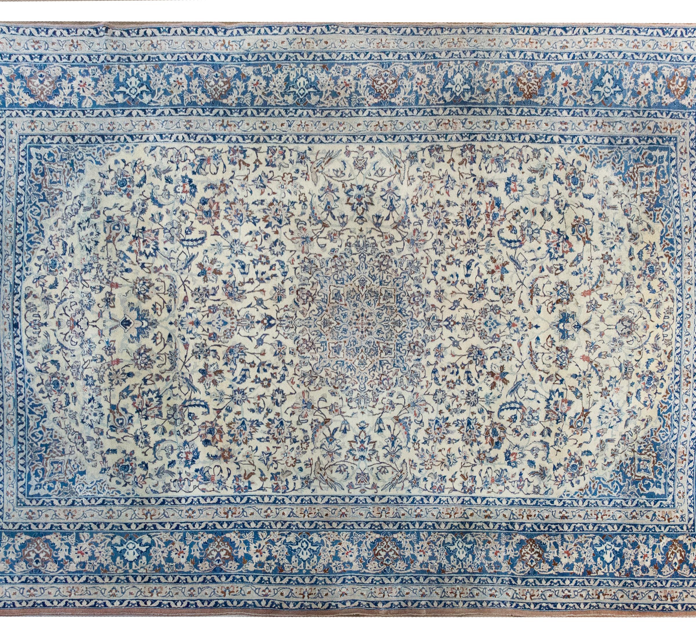 Tribal Vintage Persian Nain Rug For Sale