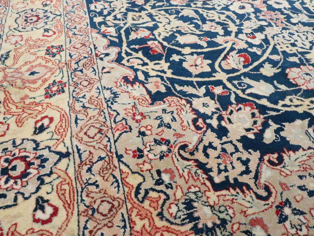 Hand-Knotted Vintage Persian Nain Rug For Sale