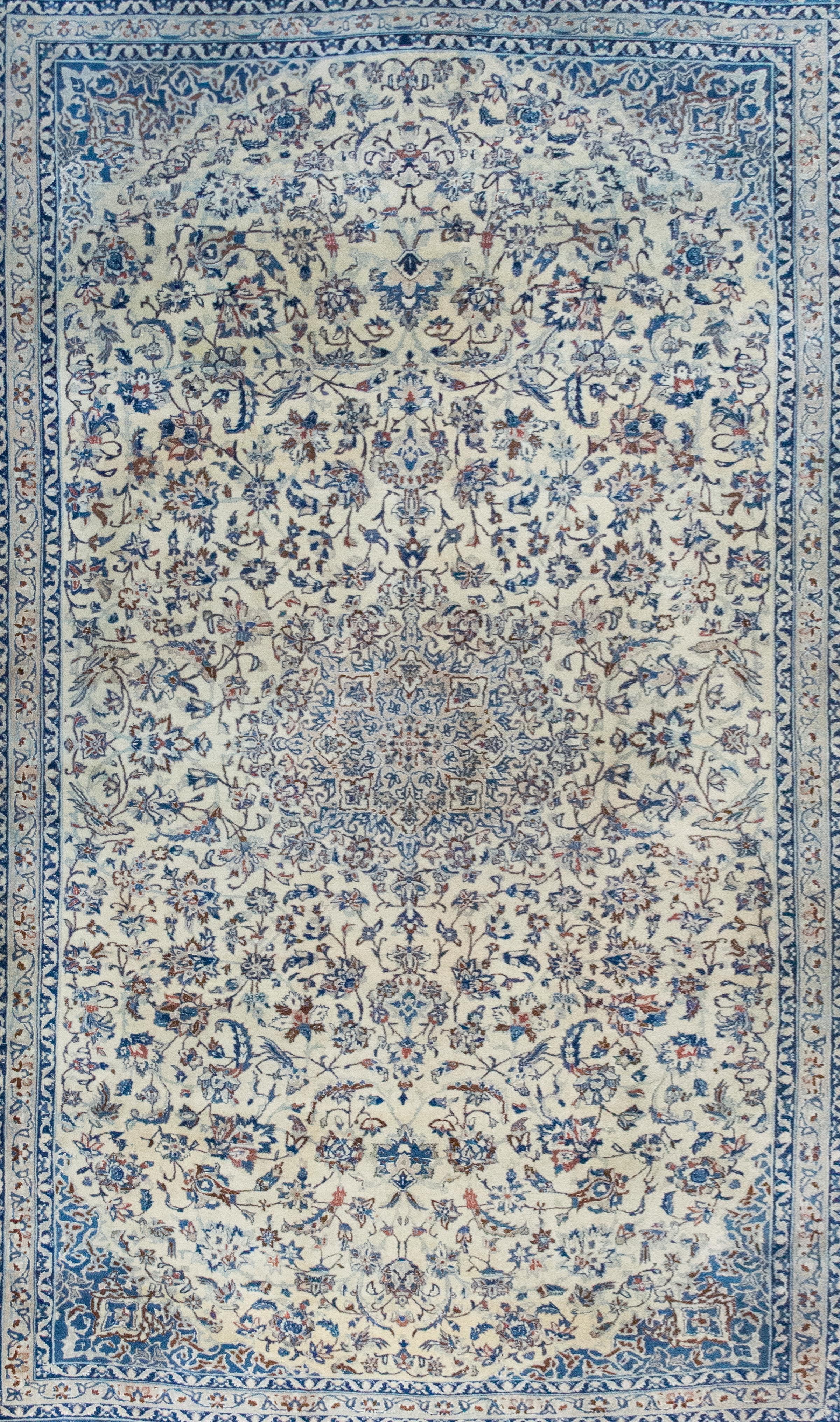 Vintage Persian Nain Rug For Sale 1
