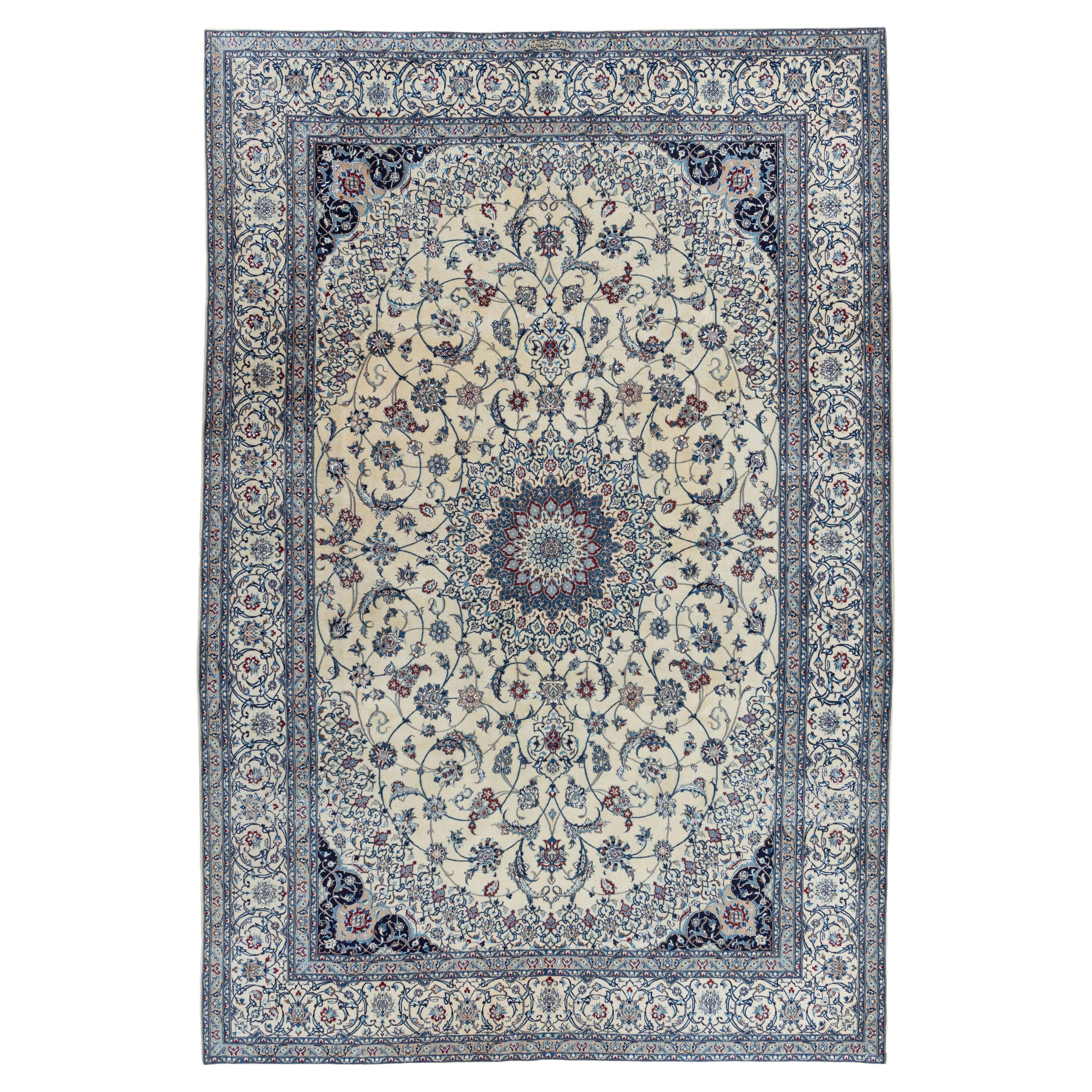 Vintage Persian Nain Rug For Sale at 1stDibs