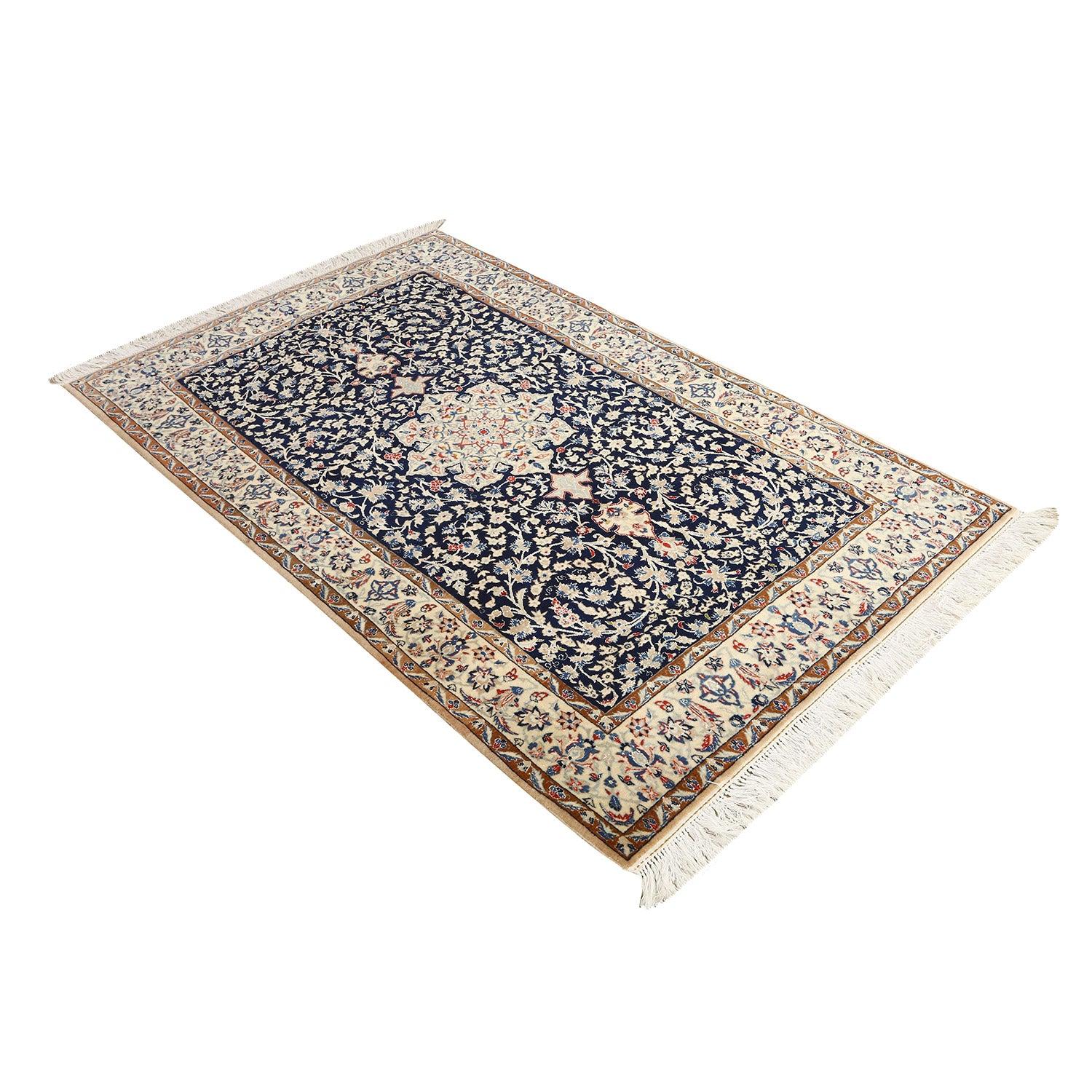 Hand-Knotted Vintage Persian Nain Rug in - Size: 6'2x3'7