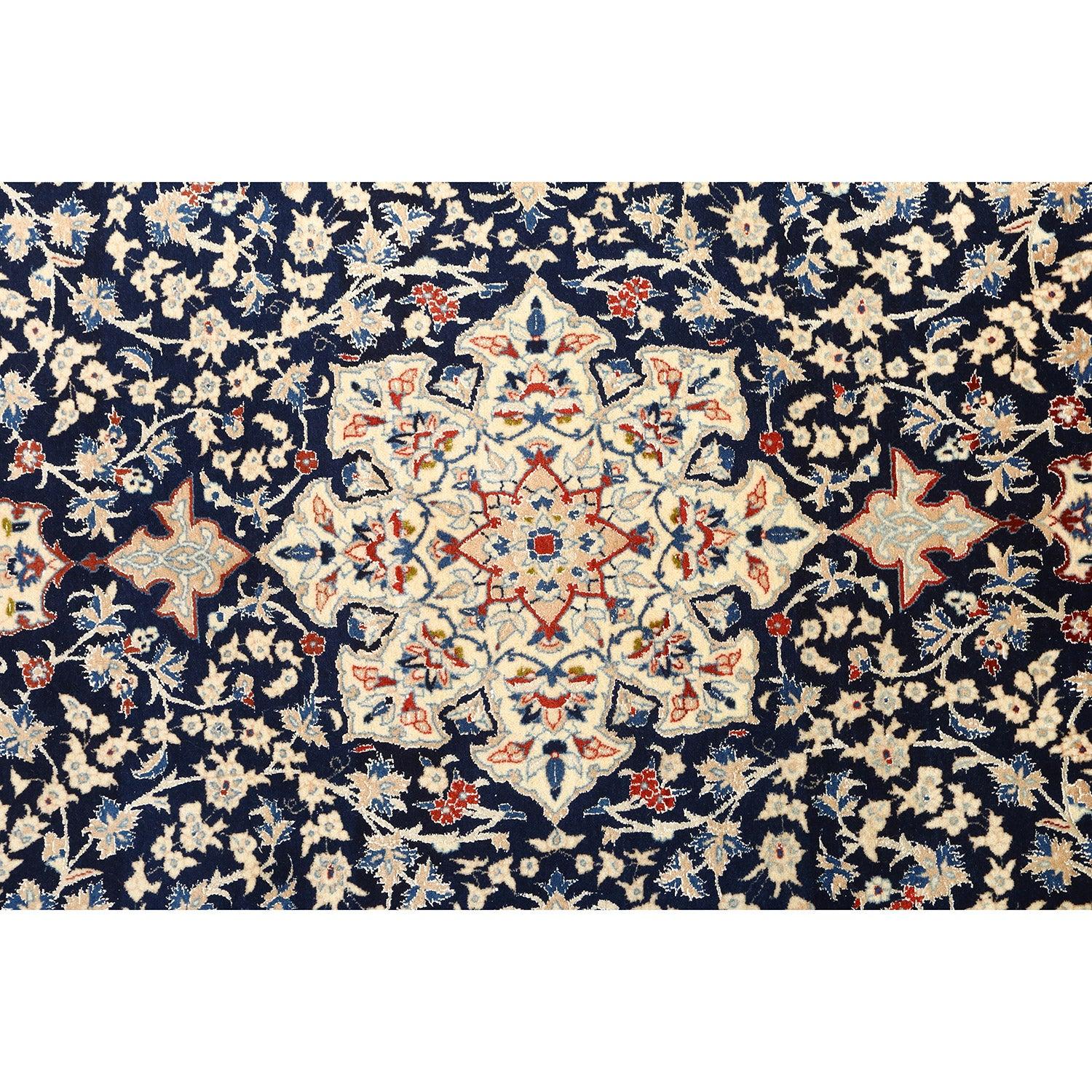 Vintage Persian Nain Rug in - Size: 6'2x3'7 In Good Condition In Los Angeles, CA