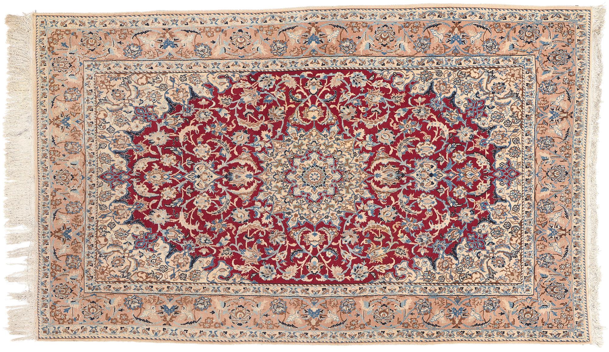 Vintage Persian Nain Rug, Stately Decadence Meets Timeless Style For Sale 3