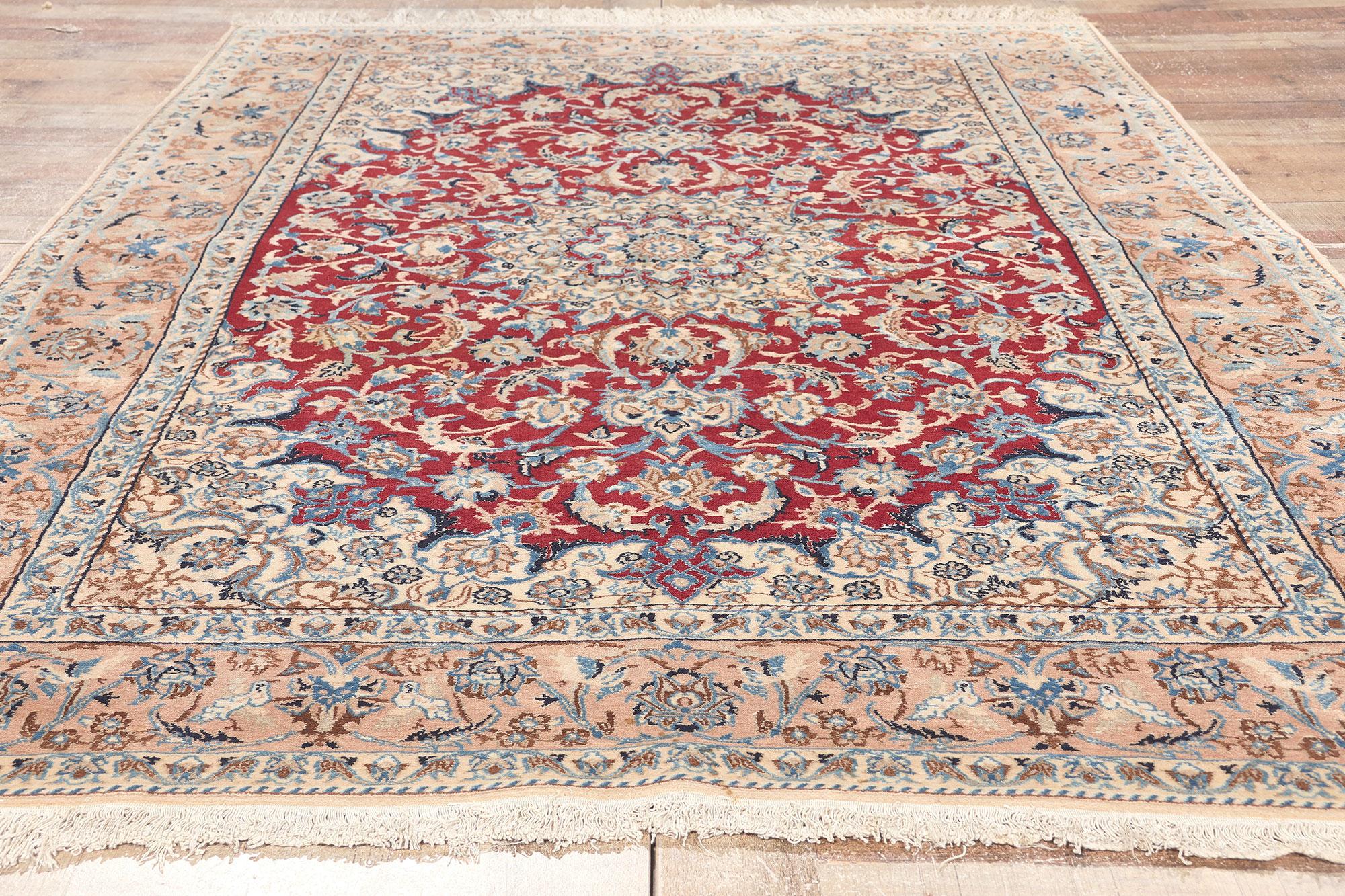 Vintage Persian Nain Rug, Stately Decadence Meets Timeless Style For Sale 1