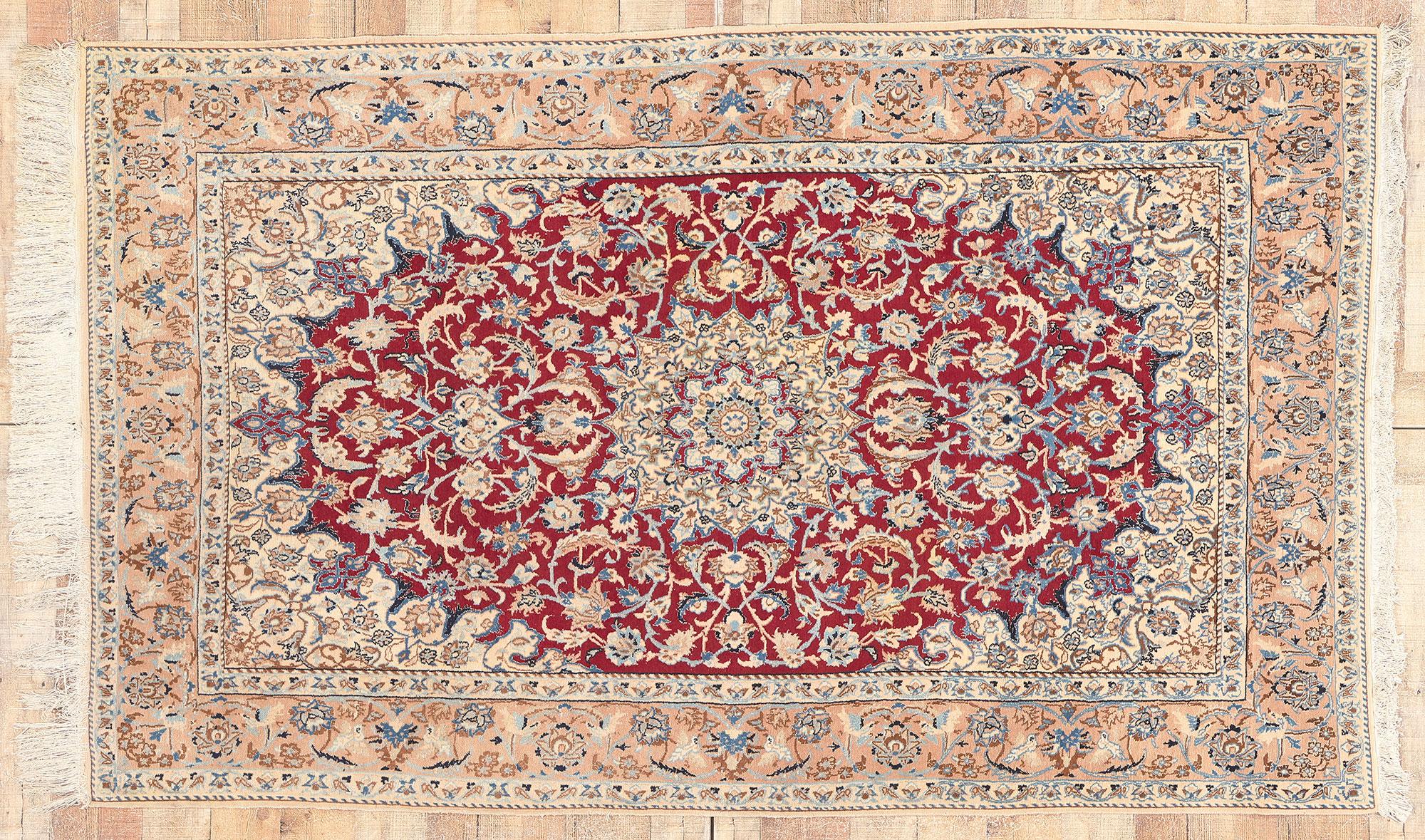 Vintage Persian Nain Rug, Stately Decadence Meets Timeless Style For Sale 2